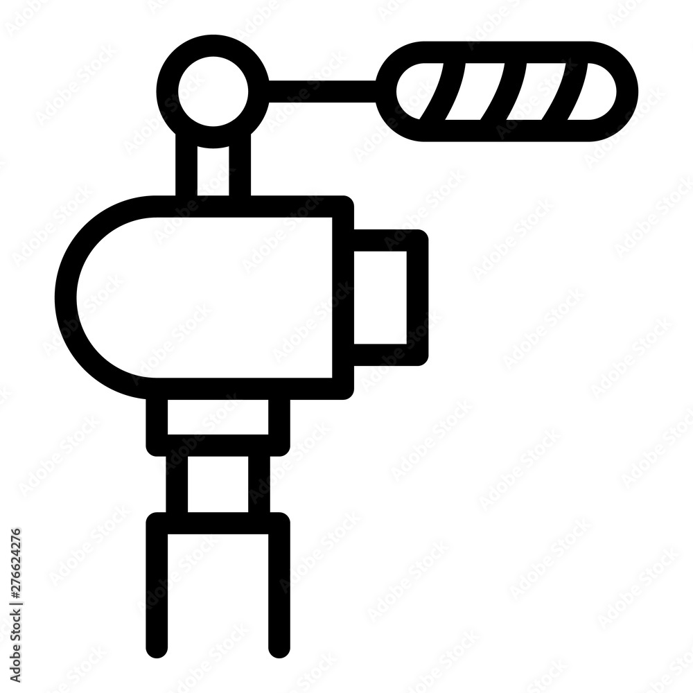Aufkleber camera with microphone icon. outline camera with microphone vector icon for web design isolated on w