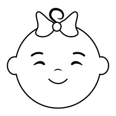 cute little baby girl head character
