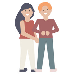 young lovers couple avatars characters