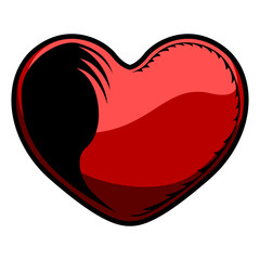 Isolated detailed colored tattoo of a heart - Vector