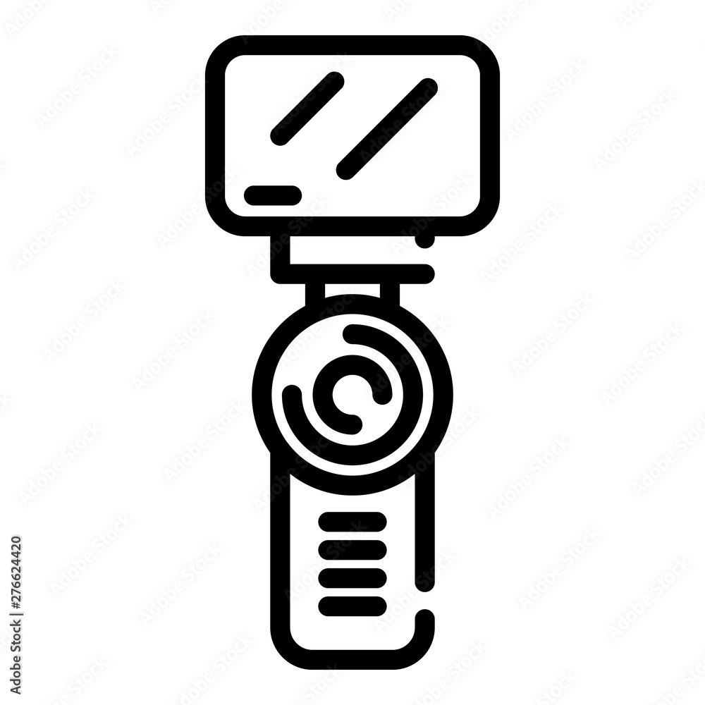 Poster hand illuminated camera icon. outline hand illuminated camera vector icon for web design isolated on
