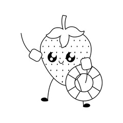 strawberry fruit with floats protection kawaii