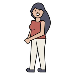 happy young woman avatar character