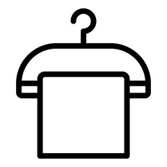 Clothes on hanger icon. Outline clothes on hanger vector icon for web design isolated on white background