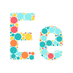 A letter of the alphabet from colored circles laid out by a cheerful mozayka.