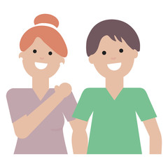 young lovers couple avatars characters