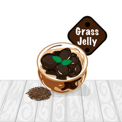 grass jelly graphic cup object food drink