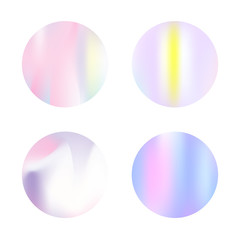 Holographic abstract backgrounds set.