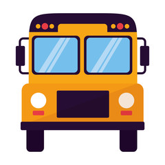 transport bus school on white background
