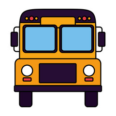 transport bus school on white background