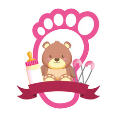 girl decoration baby shower card