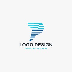 Letter P logo design vector. Monogram type P illustration concept logo. Fontype logo design for business company.