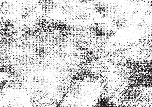 A pale, grungy, black and white texture of an acrylic wash on canvas. Ideal for use as a background texture or for applying an aged or vintage effect to graphics.