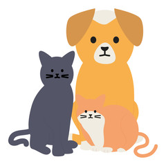 cute cats and dog mascots adorables characters
