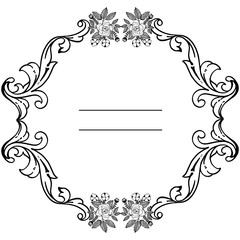 Vector illustration pattern art of wreath frame for design of card