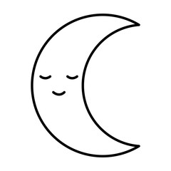 moon night kawaii comic character