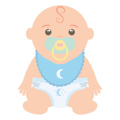 cute little baby boy with pacifier