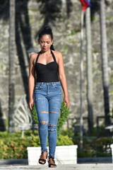 Filipina Female And Depression Walking