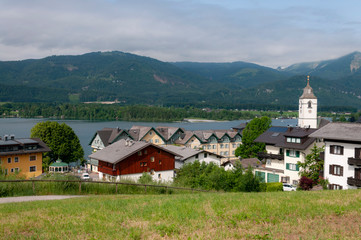 Aerial view of St.Wolfgang in Austria