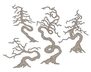 Design of mystery old trees set