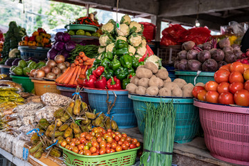 Fresh fruit and vegetables at the local market in Tabanan Bali