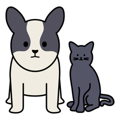 cute cat and dog mascots adorables characters