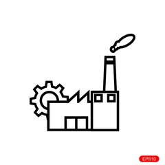 factory icon with white background. vector illustration