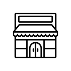 Black line icon for shop store