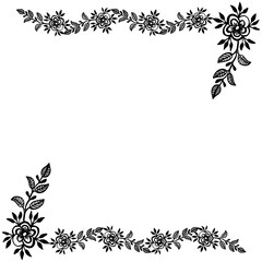 Obraz premium Vector illustration decor of card for various pattern art of flower frames