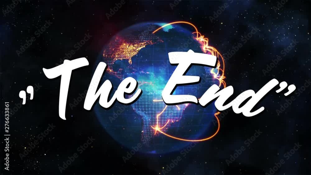 Poster the end message with a rotating globe