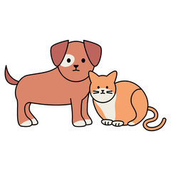 cute cat and dog mascots adorables characters