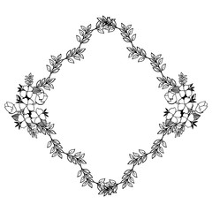 Vector illustration greeting card for artwork leaf flower frame