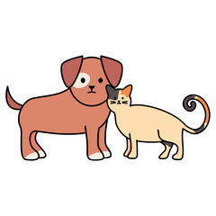 cute cat and dog mascots adorables characters