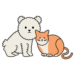 cute cat and dog mascots adorables characters