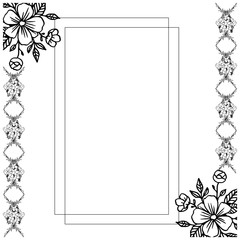 Vector illustration design of card for beauty of leaf floral frame