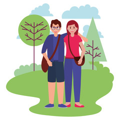 happy young people natural outdoors