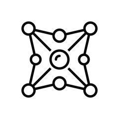 Black line icon for networking