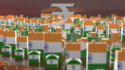 India house property prices investment loan interest rate on mortgage payment - Conceptual 3D illustration render