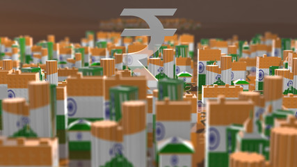 India real estate property housing market interest rate investment loan - Conceptual 3D illustration render