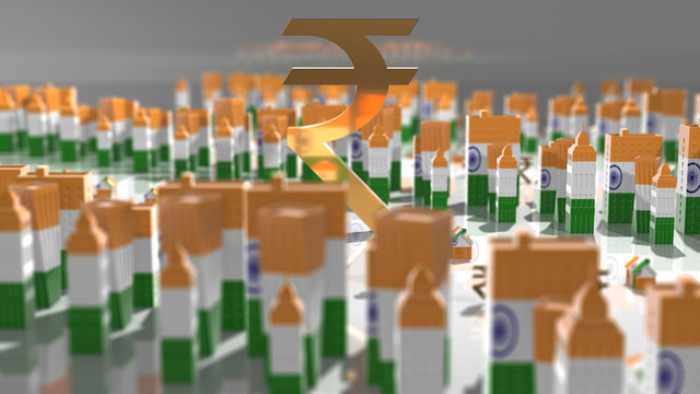 India population growth house property prices and housing affordability - Conceptual 3D illustration render