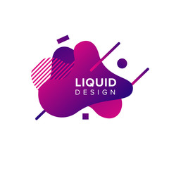 Color abstract liquid shape, fluid color overlap gradient background. Vector creative neon color design