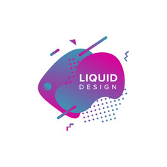 Color abstract liquid shape, fluid color overlap gradient background. Vector creative neon color design