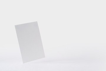 front view of white business card on white