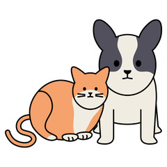 cute cat and dog mascots adorables characters