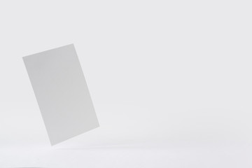 front view of white business card on white