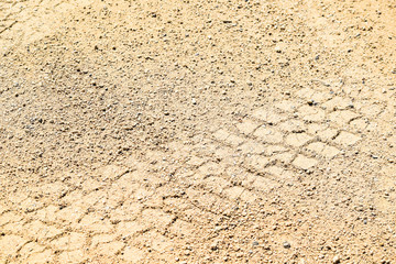 tire print on sand