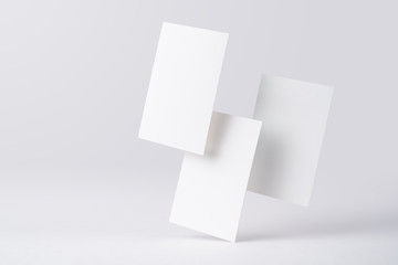 front view of white business card on white