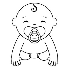 cute little baby boy crawling