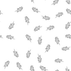 Vintage cotton seamless vector drawn, great design for any purposes. Freehand sketch vector illustration. Seamless pattern simple design. Cotton white background. Botanical pattern. Line art