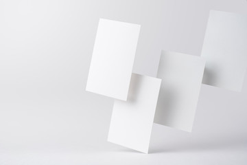 front view of white business card on white